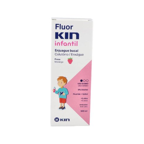 FLUOR KIN INFANTIL ENJUAGUE BUCAL  1 FRASCO 500 ML SABOR FRESA