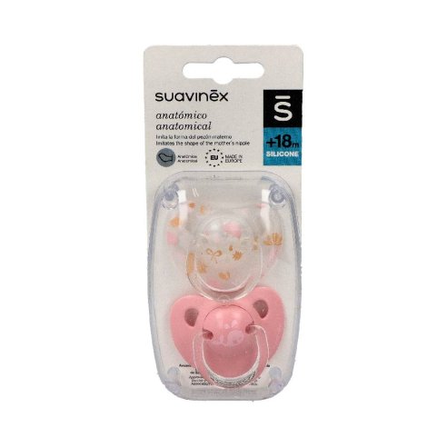 CHUPETE SILICONA ANATOMICO SUAVINEX CLASICO  18 MESES 2 UNIDADES