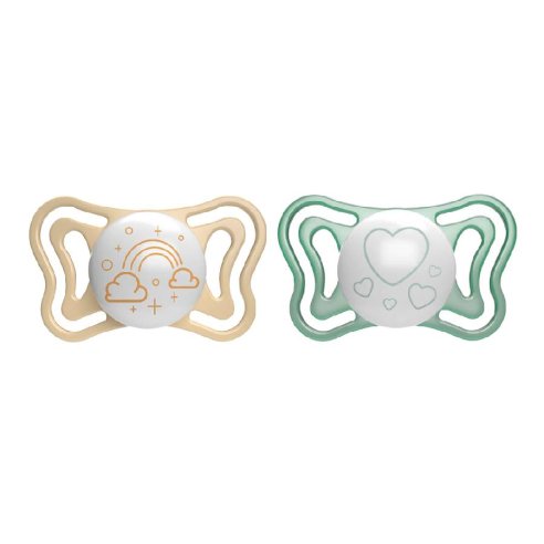CHUPETE SILICONA CHICCO PHYSIOFORMA LIGHT LUMINOSO 2 - 6 MESES 2 UNIDADES