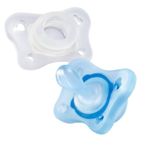 CHUPETE SILICONA ORTODONTICO CHICCO PHYSIO MINISOFT 2 - 6 MESES 2 UNIDADES COLOR AZUL