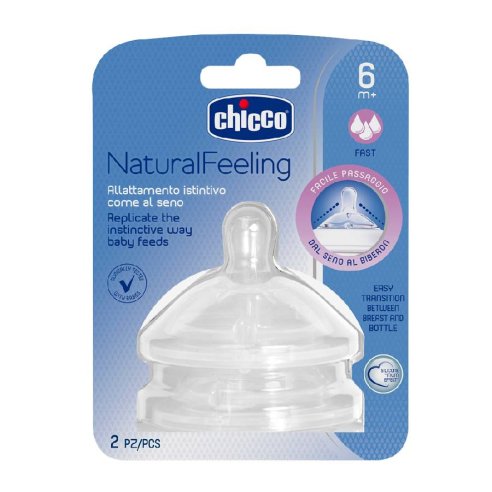 TETINA SILICONA FLUJO RAPIDO CHICCO NF  6 MESES 2 UNIDADES
