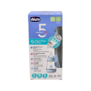 BIBERON PLASTICO T SILICONA CHICCO PERFECT5 AZUL 0M FLUJO...