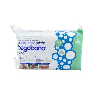 BEGOBAÑO ESPONJA ENJABONADA DESECHABLE  30 ESPONJAS