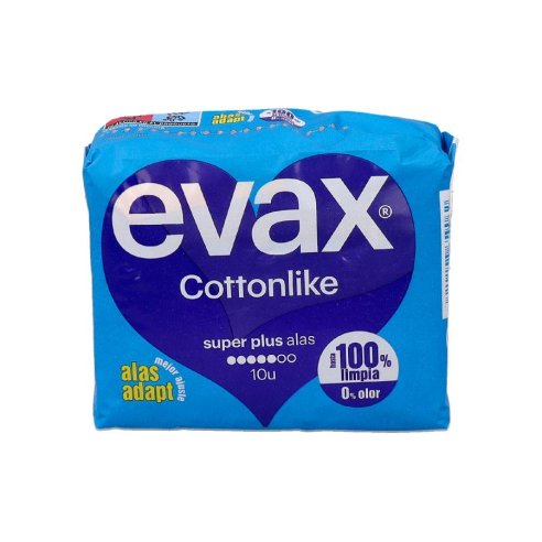 COMPRESAS HIGIENICAS FEMENINAS EVAX COTTONLIKE SUPERPLUS 10 COMPRESAS