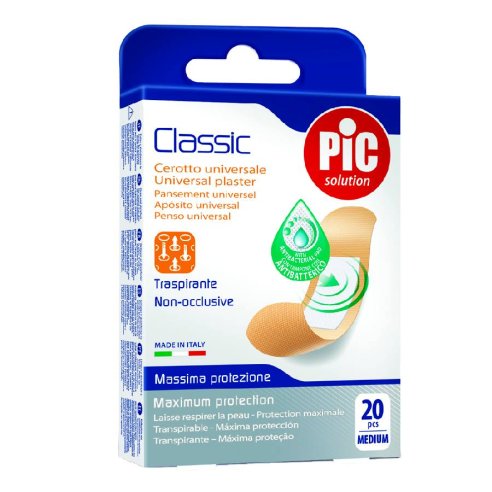 PIC CLASSIC CON BACTERICIDA APOSITO ADHESIVO 20 UNIDADES 77 MM X 19 MM