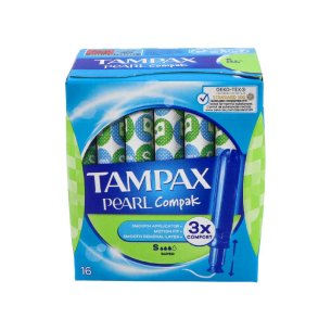 TAMPAX COMPAK PEARL TAMPON 100ALGODON  16 UNIDADES SUPER