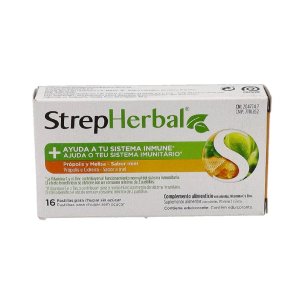 STREPHERBAL  16 PASTILLAS PARA CHUPAR SABOR PROPOLIS...