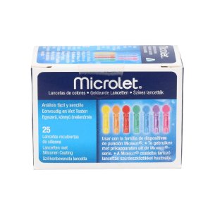 MICROLET DE COLORES LANCETAS  25 UNIDADES