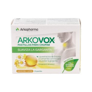 ARKOVOX  24 PASTILLAS SIN AZUCAR SABOR MIEL Y LIMON