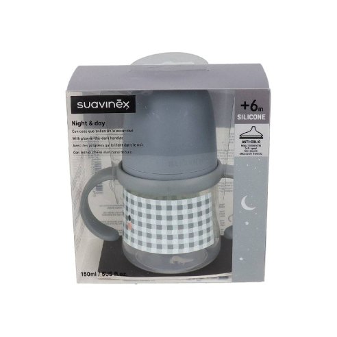 BIBERON SILICONA SUAVINEX ENTRENA ANTIDERRAME ASAS  6 MESES 1 UNIDAD FIRST 150 ML